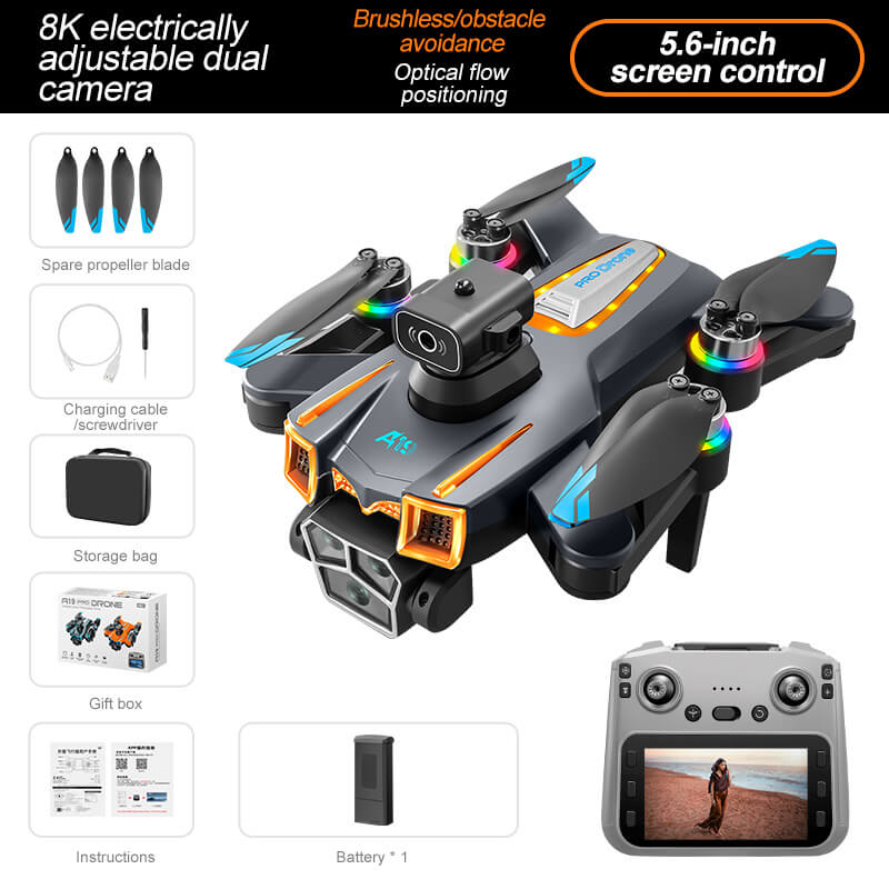 🔥(FREE SHIPPING)🔔 Brushless 5.6-inch drone with screen HD aerial photography quadcopter obstacle avoidance RC airplane