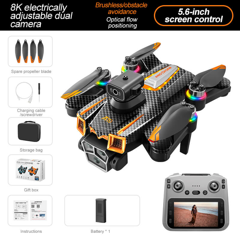 🔥(FREE SHIPPING)🔔 Brushless 5.6-inch drone with screen HD aerial photography quadcopter obstacle avoidance RC airplane