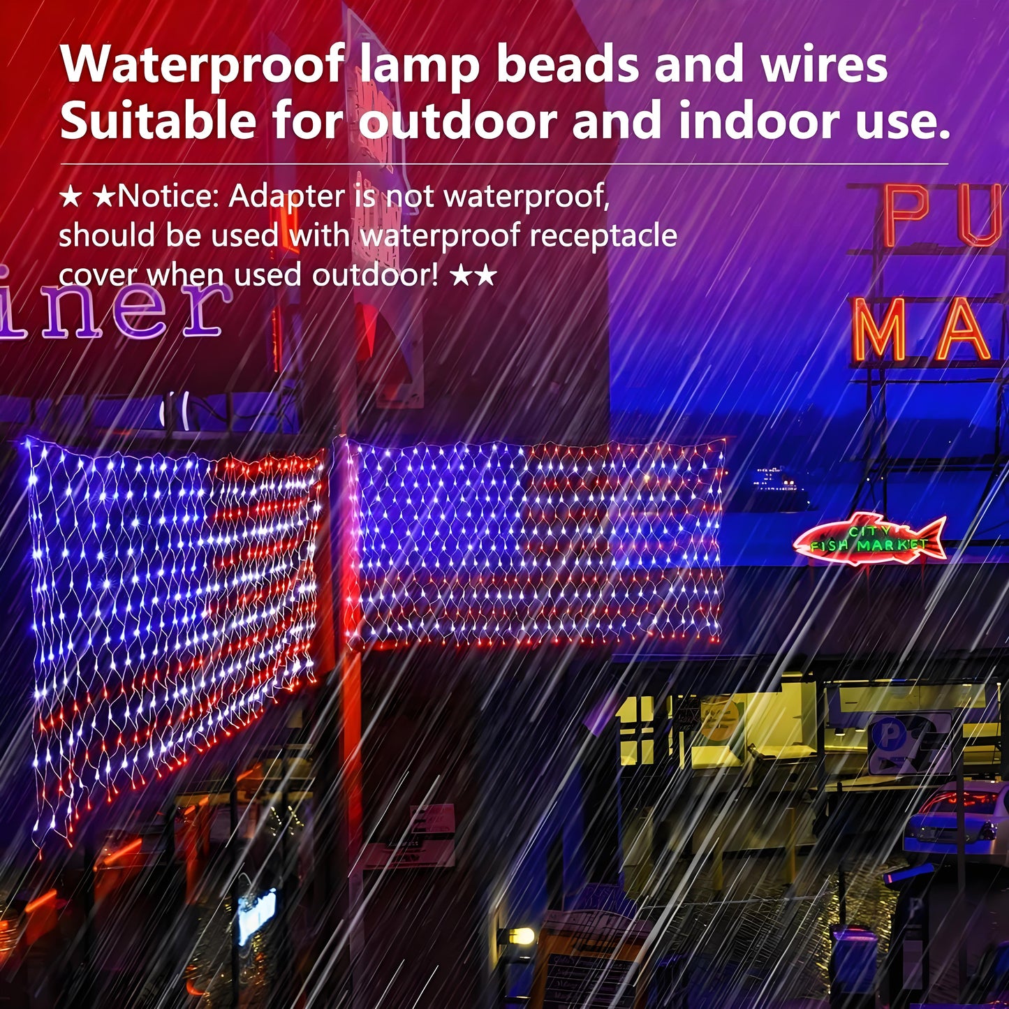 Waterproof LED American Flag Lights – Perfect for 4th of July, Memorial Day, Independence Day, Christmas, Garden, Yard, and Holiday Decorations