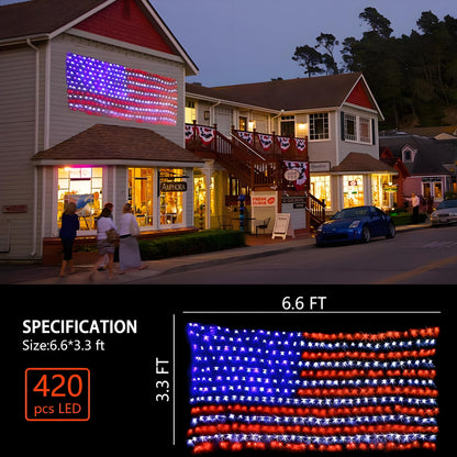 Waterproof LED American Flag Lights – Perfect for 4th of July, Memorial Day, Independence Day, Christmas, Garden, Yard, and Holiday Decorations