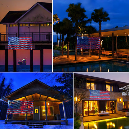Waterproof LED American Flag Lights – Perfect for 4th of July, Memorial Day, Independence Day, Christmas, Garden, Yard, and Holiday Decorations